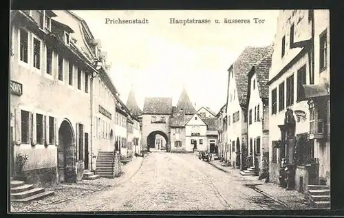 AK Prichsenstadt, Hauptstrasse mit äusseres Tor