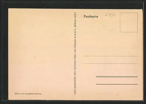 AK Leverkusen, Blick in das Farbenlaboratorium der I.G. Farbenindustrie