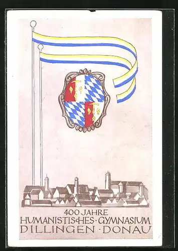 AK Dillingen / Donau, 400 Jahrfeier Humanistisches Gymnasium, Wappen