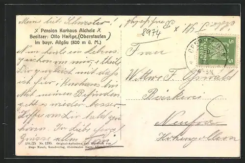 AK Oberstaufen, Hotel Pension Kurhaus Aichele