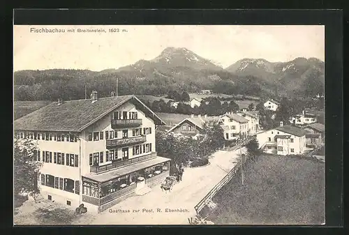 AK Fischbachau, Gasthaus zur Post mit Breitenstein