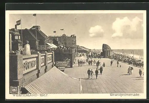 AK Westerland /Sylt, Strandpromenade