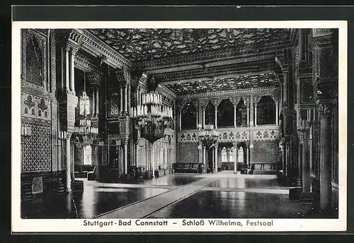 AK Stuttgart-Bad Cannstatt, Schloss Wilhelma, Festsaal, Innenansicht