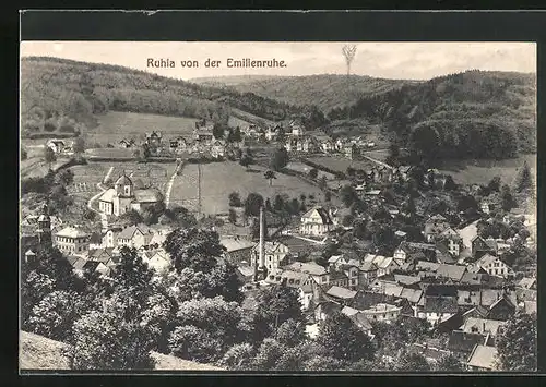 AK Ruhla, Teilansicht von der Emilienruhe aus gesehen