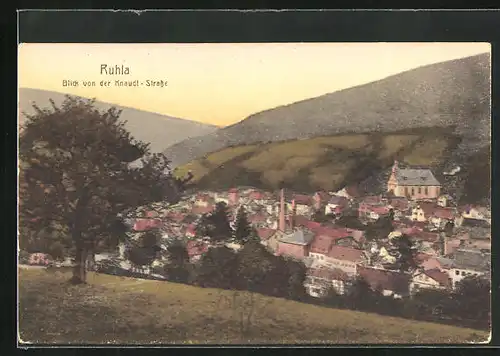 AK Ruhla, Blick von der Knaudt-Strasse auf den Ort