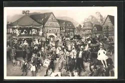 AK Sonneberg /Thür., Deutsches Spielzeugmuseum, Thüringer Kirmes, Sonneberger Weltausstellngsgruppe für Brüssel 1910