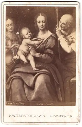 Fotografie W. Clasen, St. Petersburg, Kadetten-Linie 7-2, Gemälde: Sainte Famille, Maria mit Jesus