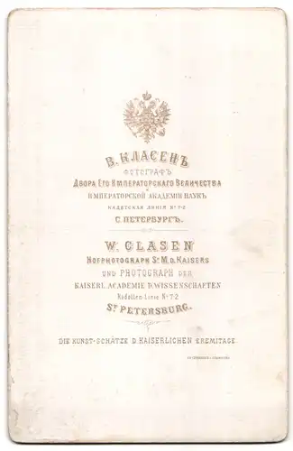 Fotografie W. Clasen, St. Petersburg, Kadetten-Linie 7-2, Gemälde: portrait d`un homme, nach Raphael