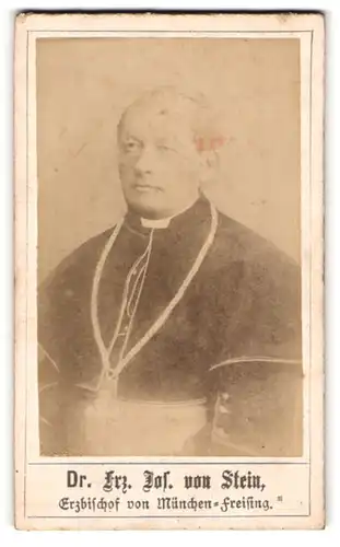 Fotografie unbekannter Fotograf und Ort, Portrait Erzbischof Dr. frz. Jos. von Stein, Erzbischof von München-Freising