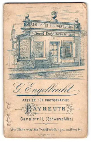 Fotografie G. Engelbrecht, Bayreuth, Canalstr. 11, Ansicht Bayreuth, Schaukasten an der Fasade des Ateliersgebäude