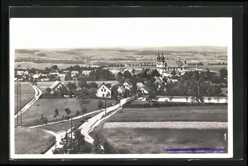 AK Maria Kulm /Chlum Sv. Mari, Blick auf den Ort und ins Land