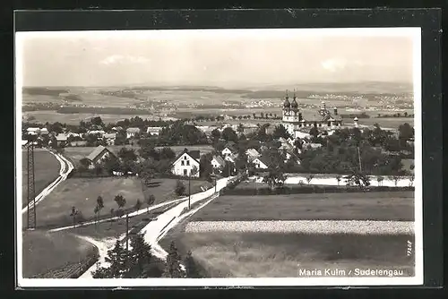 AK Maria Kulm /Chlum Sv. Mari, Totalansicht mit weitem Blick ins Land