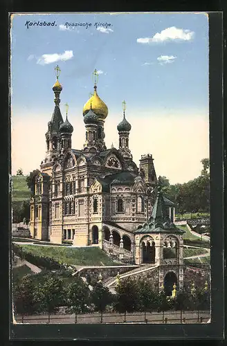 AK Karlsbad, Ansicht der Russischen Kirche