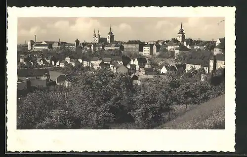 AK Saaz, Panorama mit Kirchtürmen