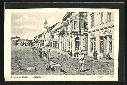 AK Sächsisch-Regen, Hauptplatz mit Rathaus