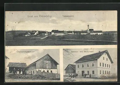 AK Entraching, Gasthaus, Ökonomiegebäude, Totalansicht