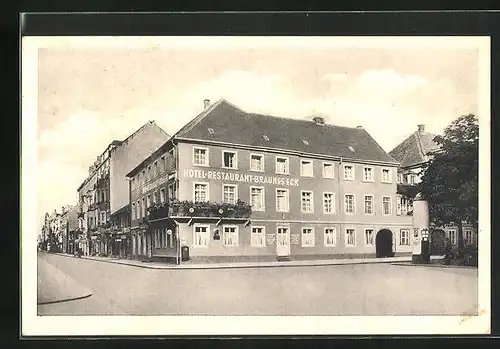 AK Karlsruhe, Hotel-Restaurant-Braunes Eck, Waldstrasse 2