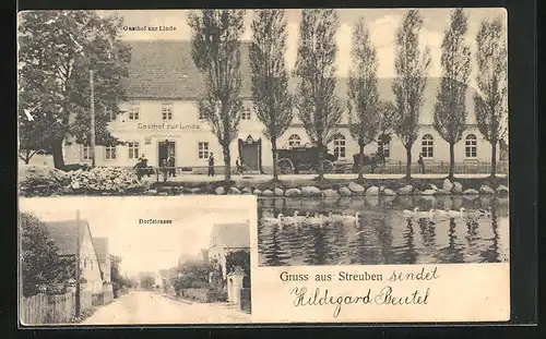 AK Streuben, Gasthof z. Linde, Dorfstrasse