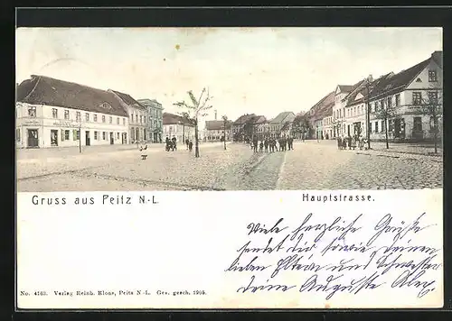 AK Peitz, Hauptstrasse mit Geschäften