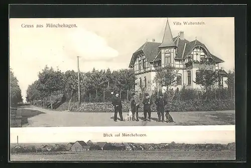 AK Münchehagen, Villa Walterstein, Ortsansicht