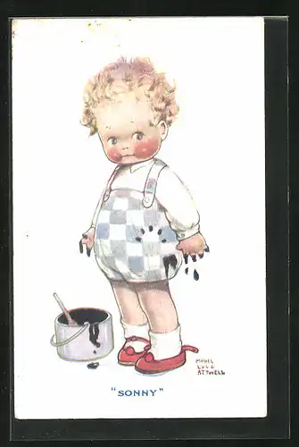 Künstler-AK Mabel Lucie Attwell: Sonny played with black paint