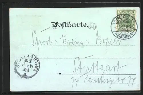 Lithographie Müngsten /W., Kaiser Wilhelm Brücke mit Eisenbahn, Frau auf Esel