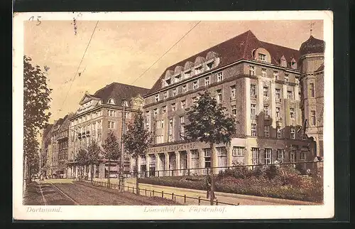 AK Dortmund, Löwenhof u. Hotel Fürstenhof