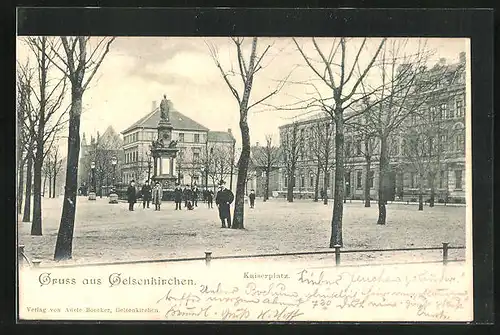 AK Gelsenkirchen, Kaiserplatz mit Passanten