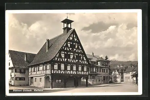 AK Uhlbach, Rathaus mit Bäckerei & Konditorei