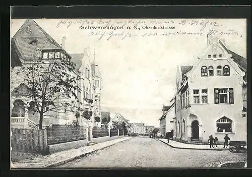 AK Schwenningen a. N., Oberdorfstrasse im Stadtkern