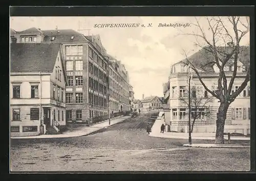 AK Schwenningen a. N., Partie der Bahnhofstrasse