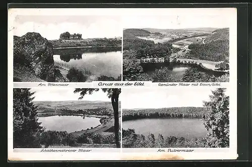 AK Daun / Eifel, Gemündener Maar, Schalkenmehrener Maar, Weinfelder Maar und Pulver Maar