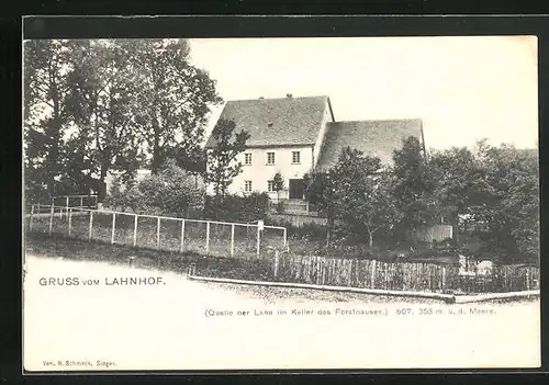 AK Netphen, Lahnhof, Quelle der Lahn im Keller des Forsthauses