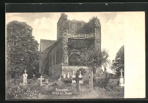 AK Reepsholt, Kirche mit Ruine