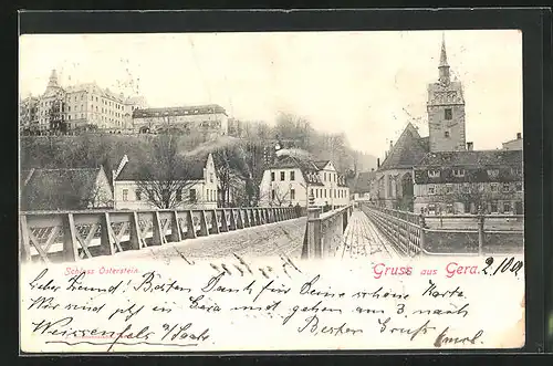 AK Gera, Schloss Osterstein und Brücke