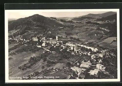 AK Schönberg /Bayr. wald, Teilansicht vom Flugzeug aus