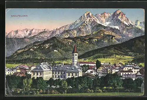AK Saalfelden, Zentrum gegen Bergpanorama