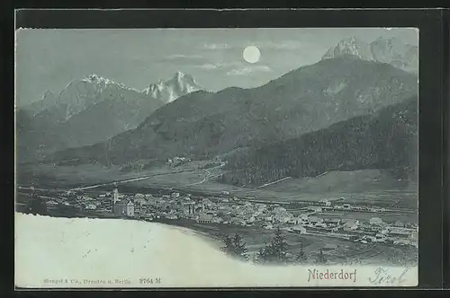 Mondschein-AK Niederdorf, Teilansicht