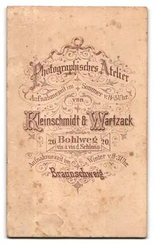 Fotografie Kleinschmidt & Wartzack, Braunschweig, Bohlweg 20, Portrait stattlicher Herr mit Schnurrbart