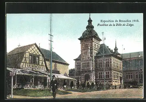 AK Bruxelles, Exposition 1910, Pavillon de la Ville de Liége, Ausstellung