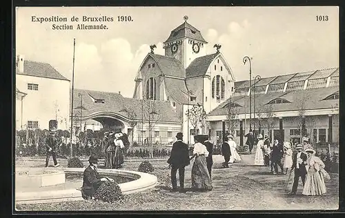 AK Bruxelles, Exposition 1910, Section Allemande, Ausstellung