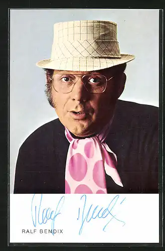 AK Sänger Ralf Bendix mit Hut und Brille