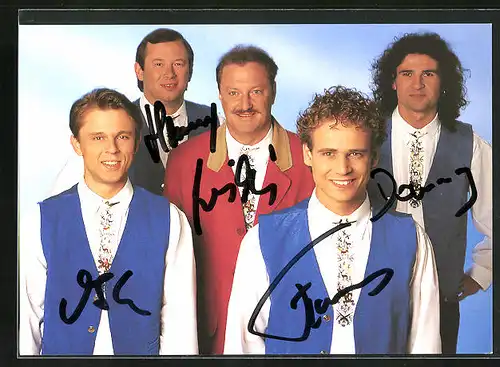 AK Sänger Willi Seitz und seine Freunde, Gruppenbild mit weissem Hemd und modischen Krawatten