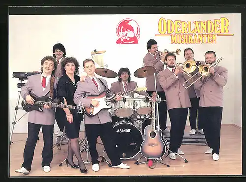AK Musiker der Oderländer Musikanten mit ihren Instrumenten