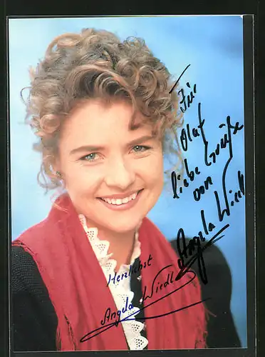 AK Angela Wiedl, Porträt der Sängerin mit reizendem Lächeln