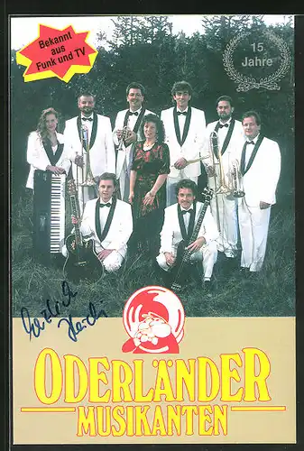 AK Musiker der Oderländer Musikanten mit ihren Instrumenten