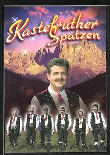 AK Musiker der Kastelruther Spatzen in Tracht vor Bergkulisse