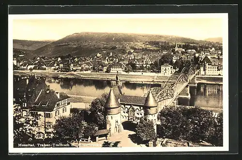 AK Traben-Trarbach, Ortsansicht mit Moselbrücke
