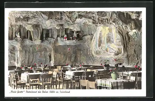 AK Balve / Sauerland, Blaue Grotte im Restaurant zur Balver Höhle