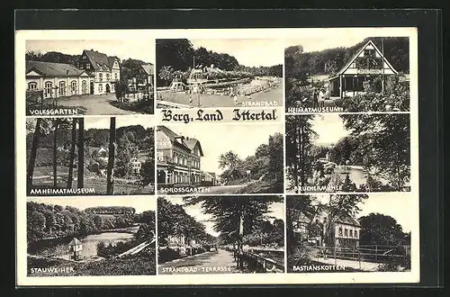 AK Ittertal, Volksgarten, Heimatmuseum, Schlossgarten, Stauweiher, Strandbad